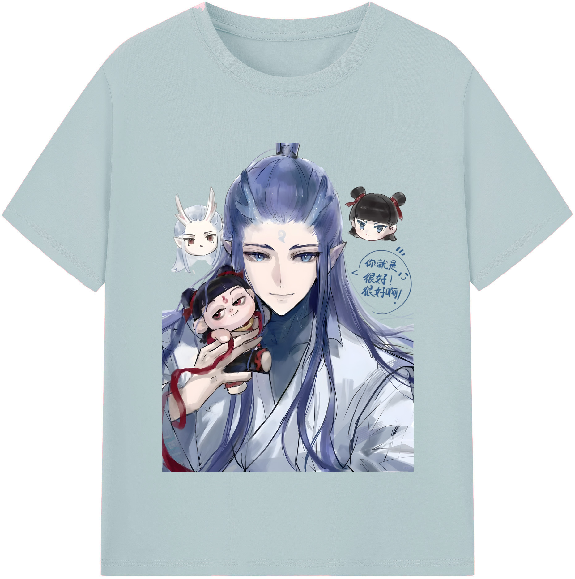 （画像用） Ne Zha 2 ナタ 魔童の大暴れ 綿100％半袖Tシャツ（フロントプリント）